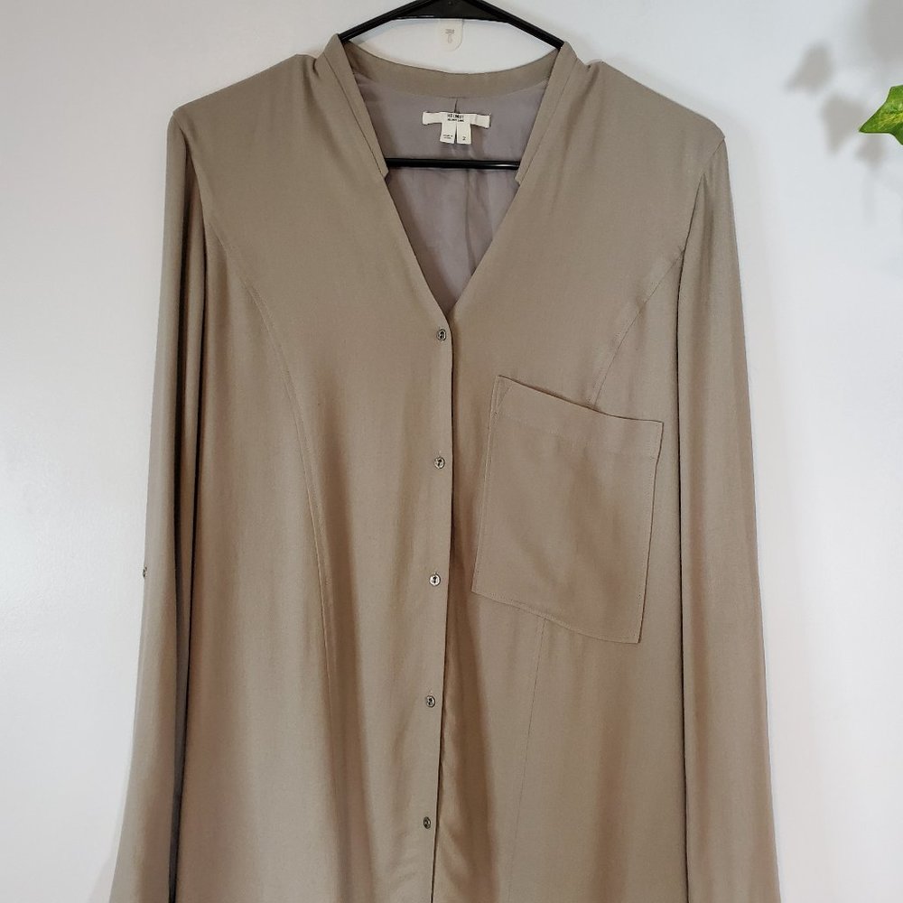 Helmut Lang - Wool Blend - Aysmmetrical Shirt Dress - Size 2 - Picture 3 of 12